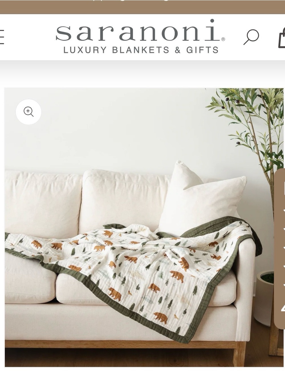 BAMBOO RAYON MUSLIN 4-LAYER QUILT
Luxury Baby Blanket Yosemite Bears Pine Trees